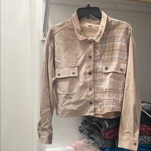 Plaid Beige Women's Jacket